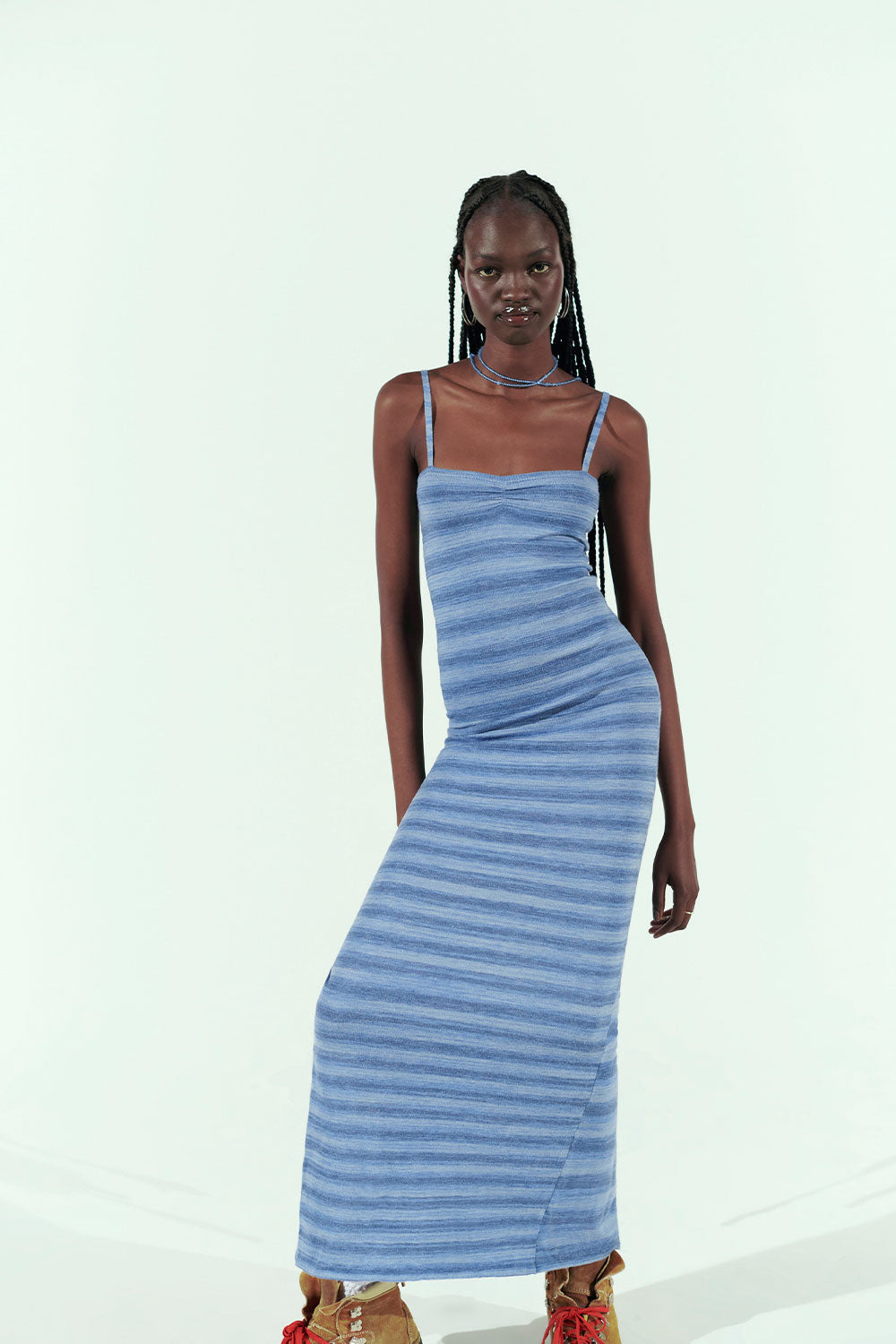 Alternative view of Carmen Lightweight Knit Maxi Dress - Sonoma Stripe Blue