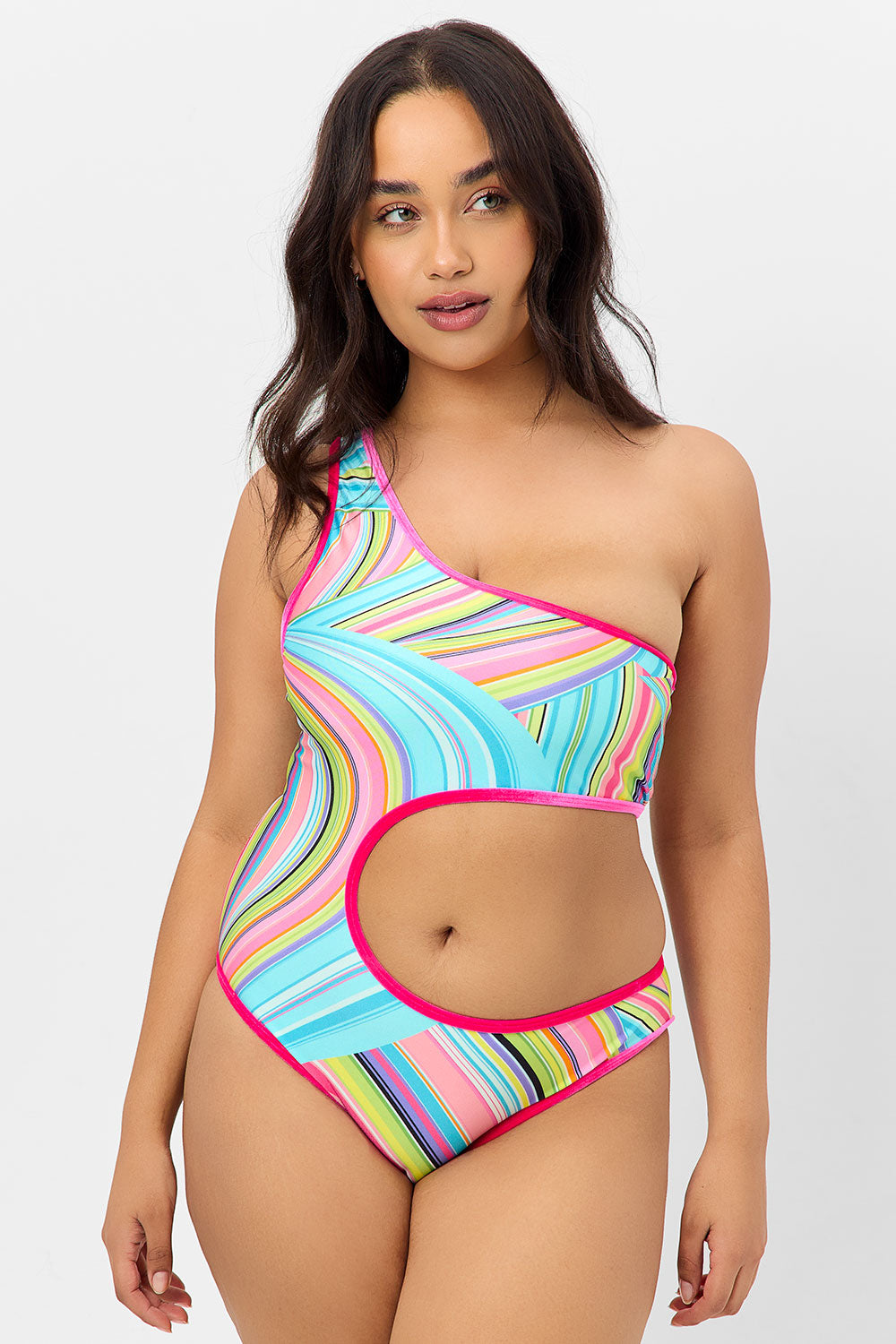 Alternative view of Cash Shine One Piece Swimsuit - Rainbow Swirl