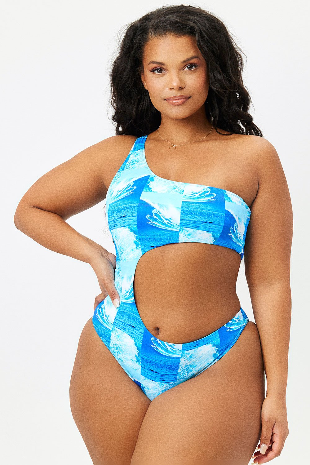 Alternative view of Cash One Shoulder One Piece Swimsuit - Waves