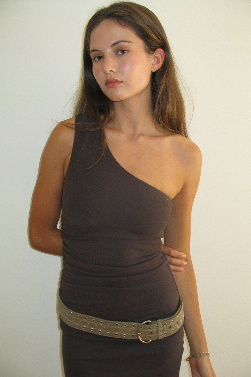 Chance One Shoulder Asymmetrical Dress - Creme Brulee - Image 3