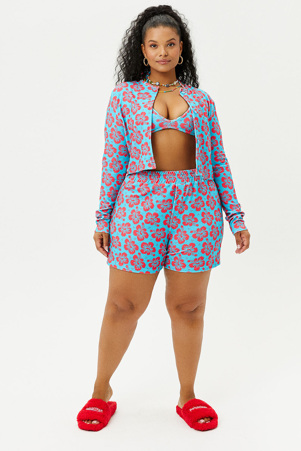 Alternative view of Cheri Terry Cardigan Sweater - Blue Magic
