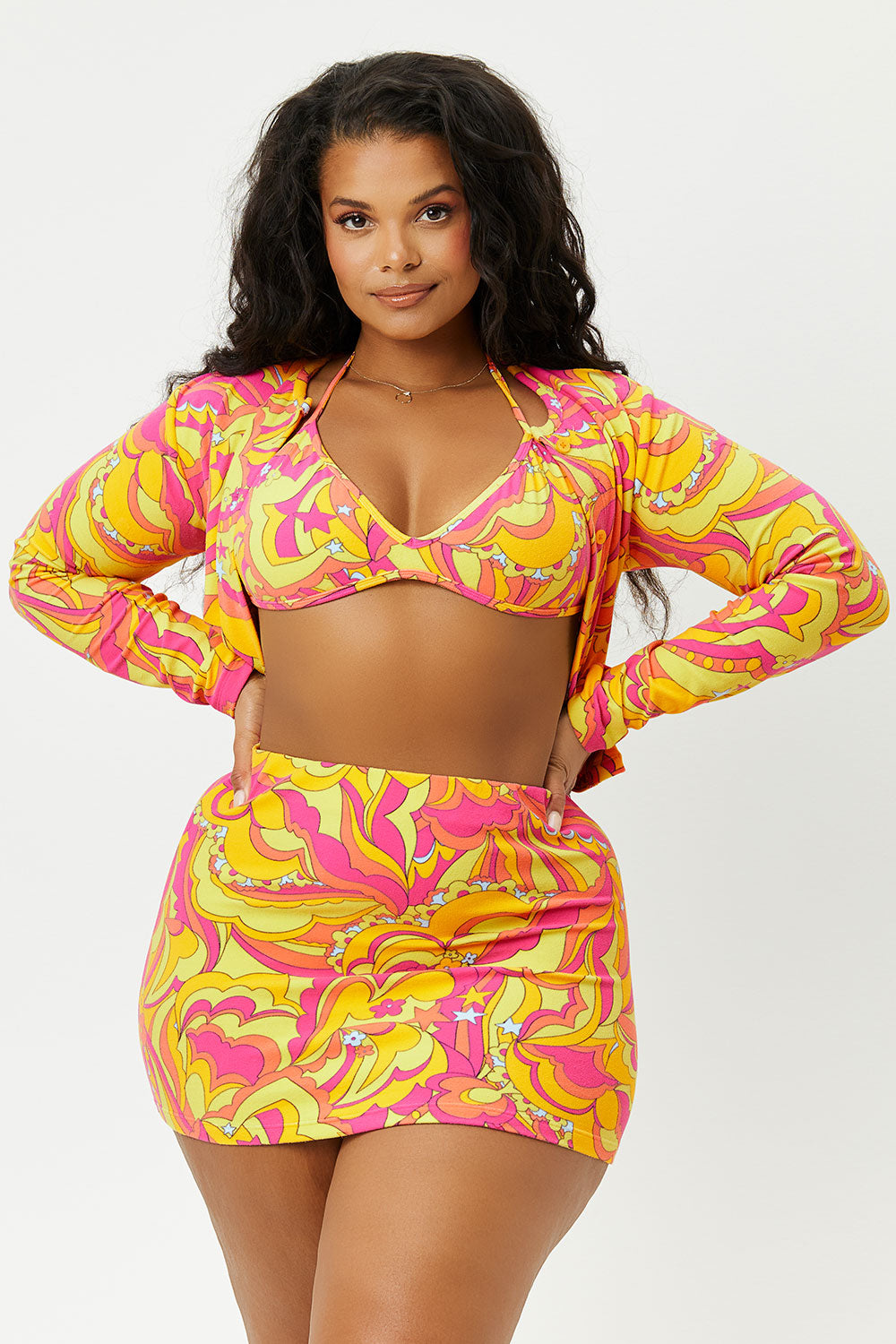 Alternative view of Cheri Terry Cardigan Sweater - Peace Terry