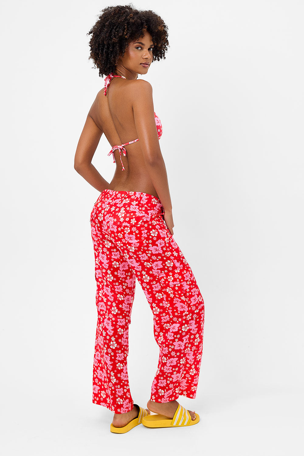 Chilli Satin Floral Cargo Pant - Coconut Girl - Image 4