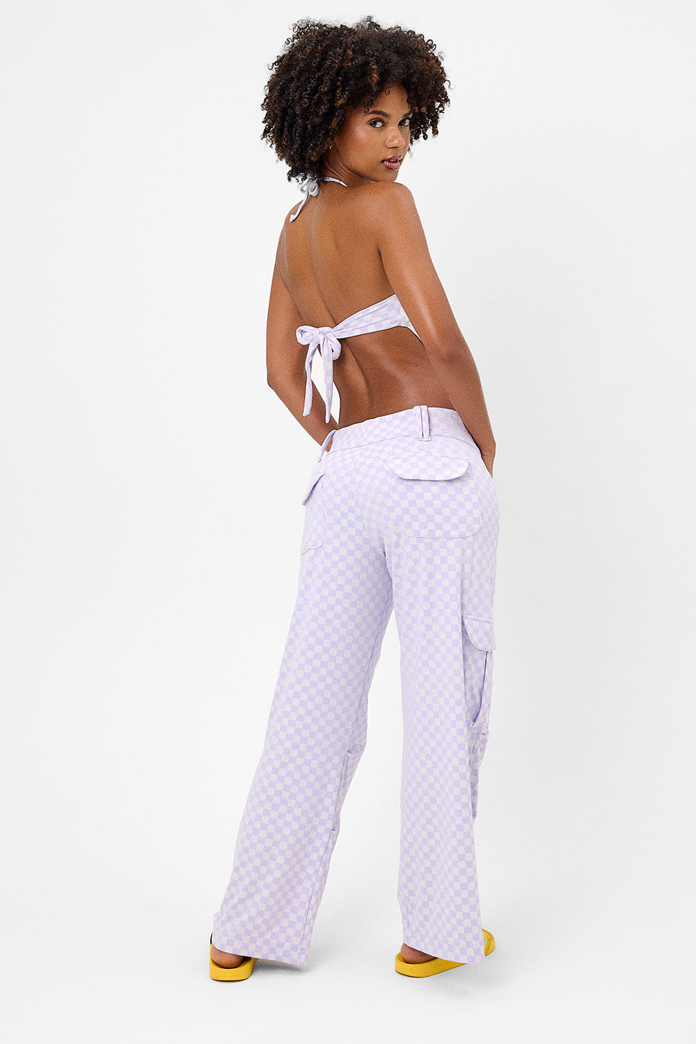 Alternative view of Chilli Checkered Cargo Pant - Purple Check