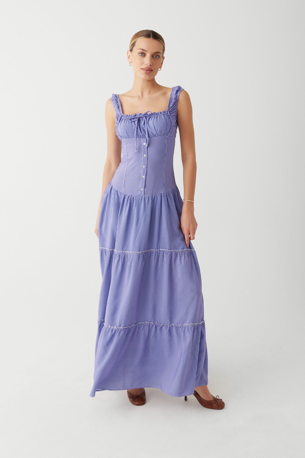 Alternative view of Christabelle Ruffle Maxi Dress - Sailor Gingham