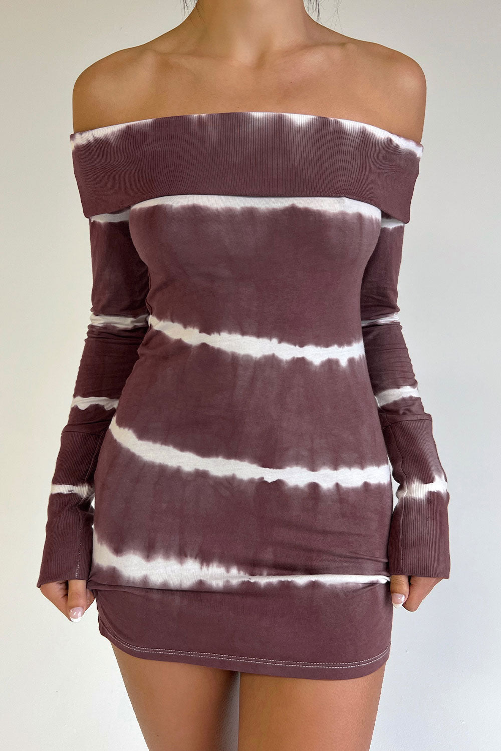 Alternative view of Cinzia Long Sleeve Tie Dye Dress - Taro Tie Dye