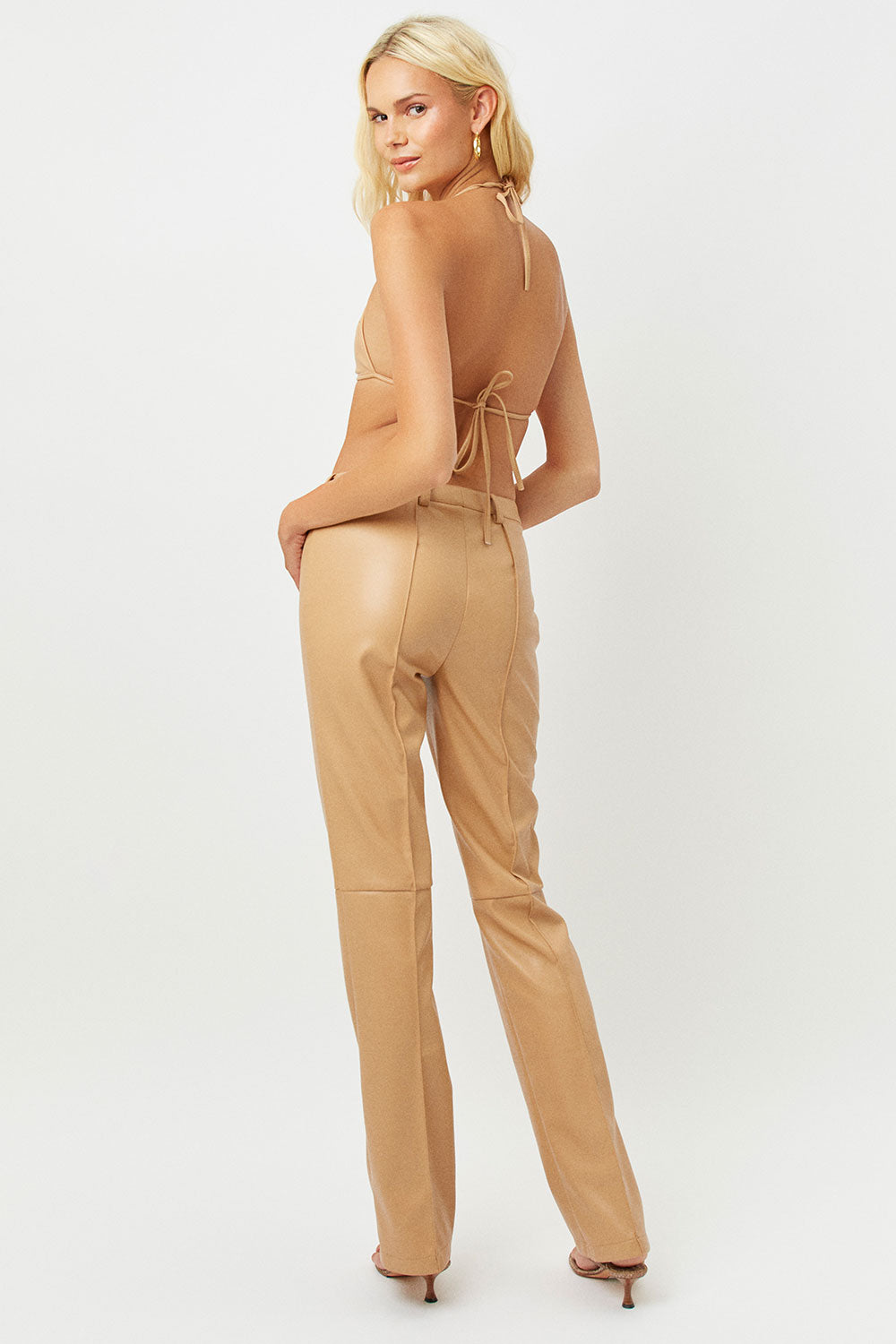 Alternative view of Claudia Vegan Leather Bra Top - Earth