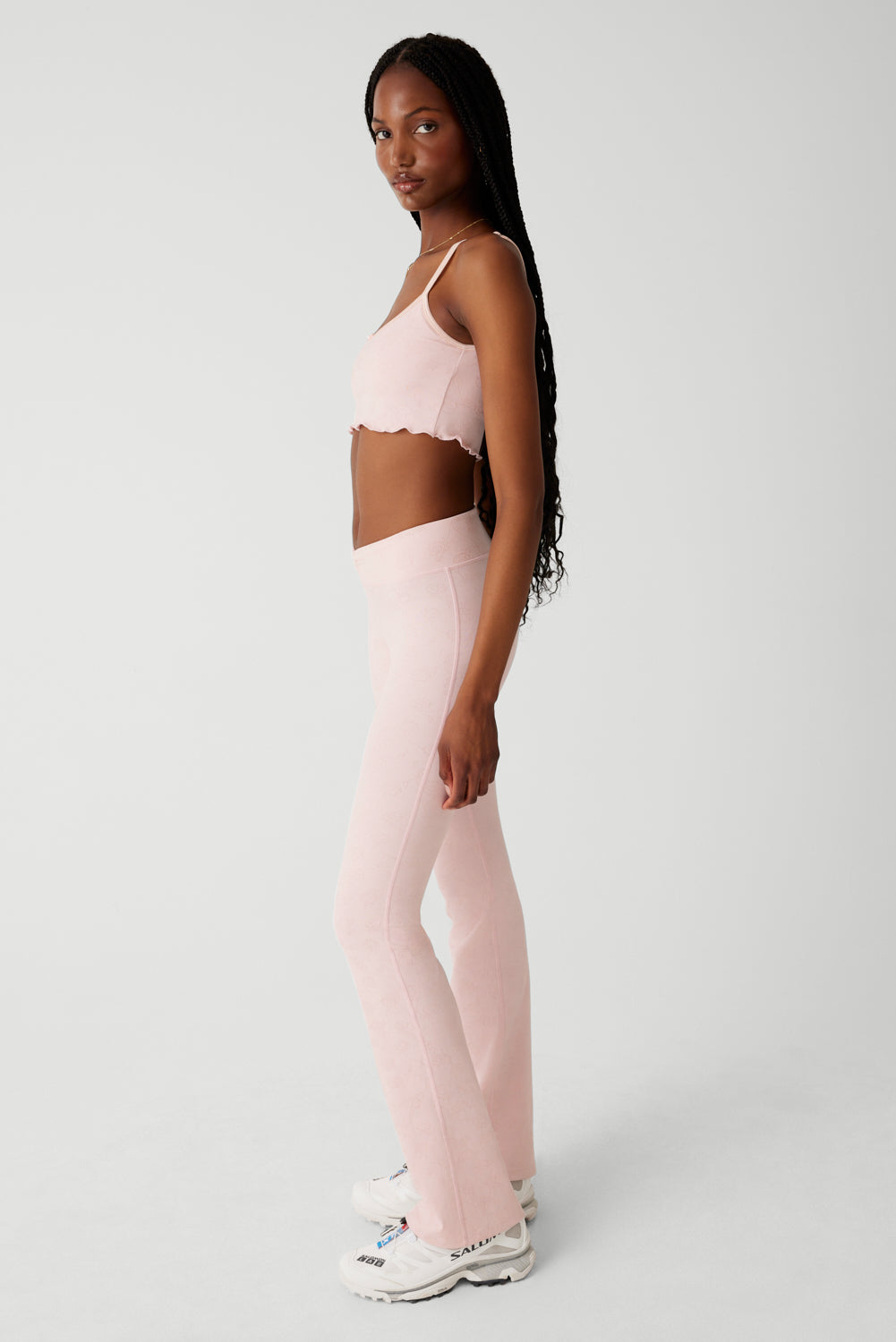 Clementine Low Waist Flare Legging - Pink Petals - Image 4