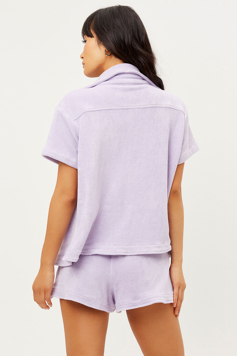 Alternative view of Coco Terry Button Up Shirt - Lilac