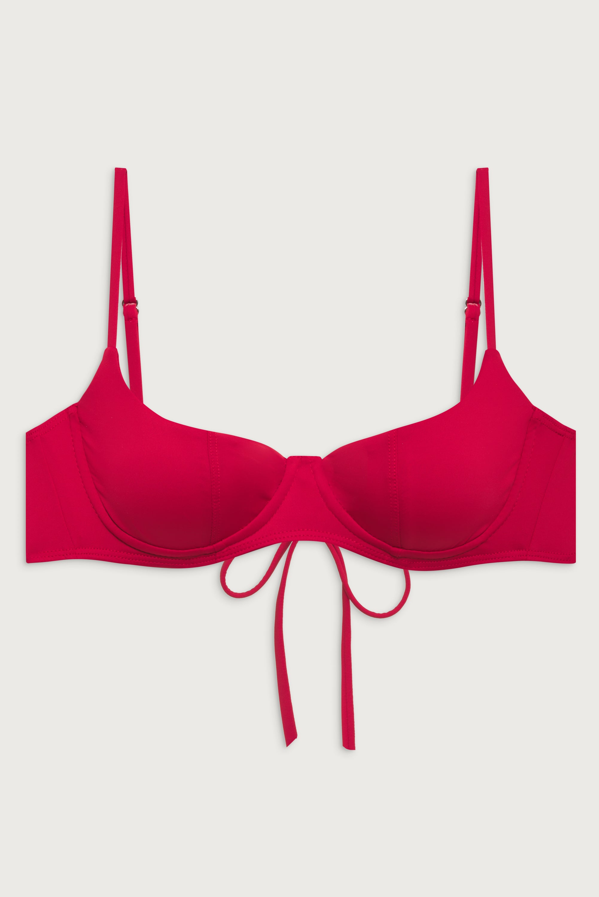 Cola Underwire Bikini Top - True Red - Image 3