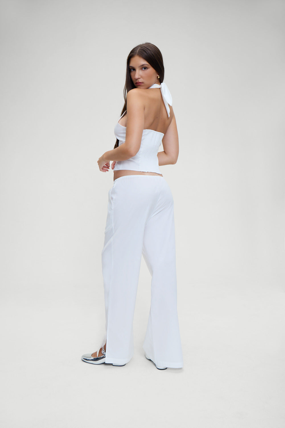 Alternative view of Cottage Halter Top - White