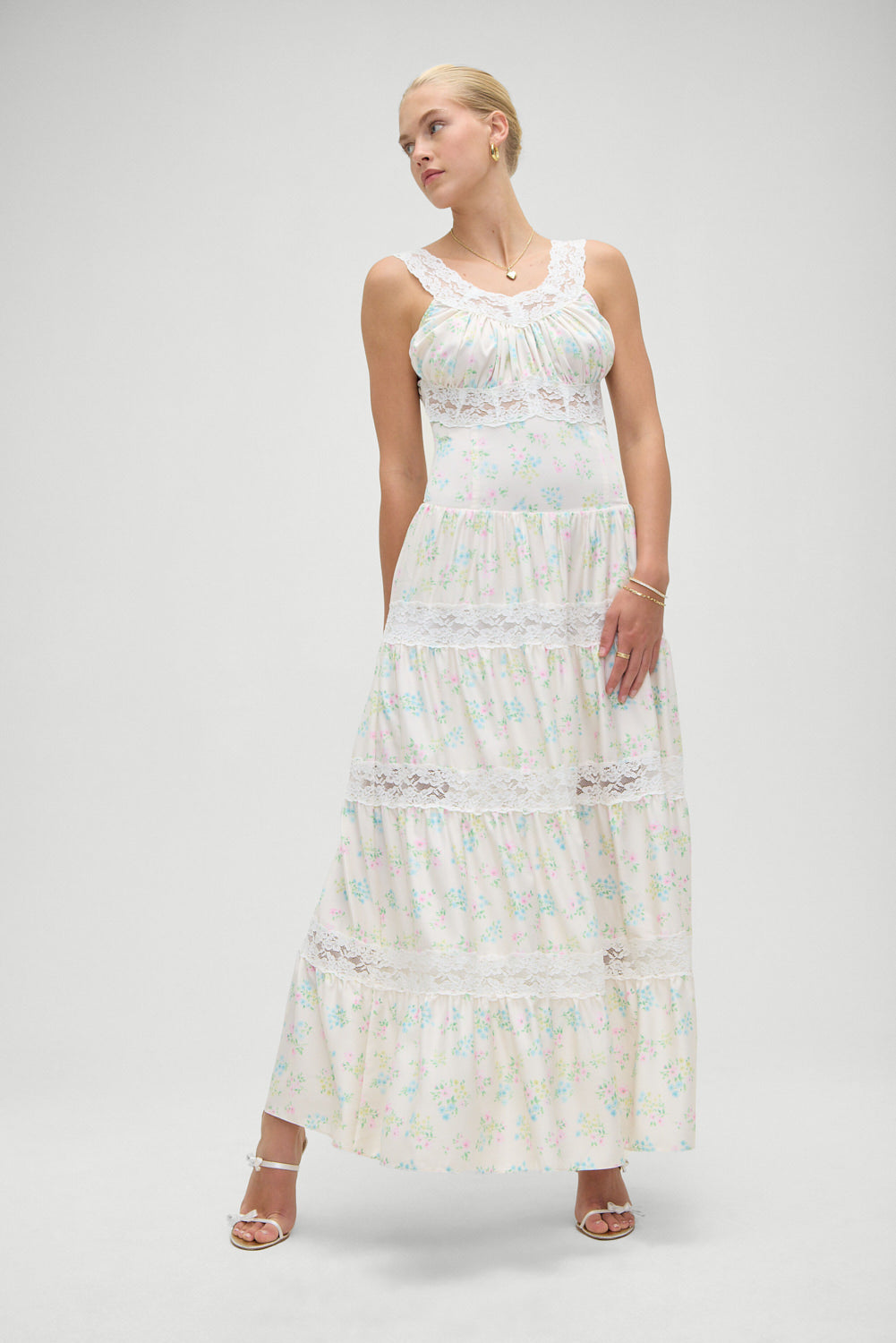 Alternative view of Dakota Floral Satin Maxi Dress - French Riviera