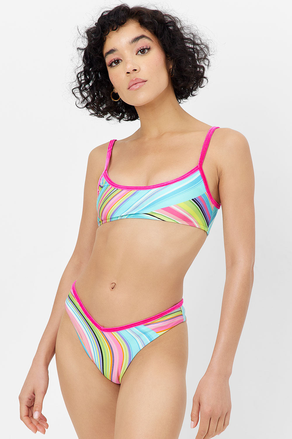 Alternative view of Dallas Shine Bralette Bikini Top - Rainbow Swirl