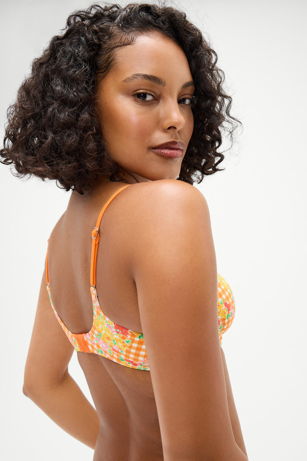 Alternative view of Dean Floral Underwire Bikini Top - Marigold Gingham