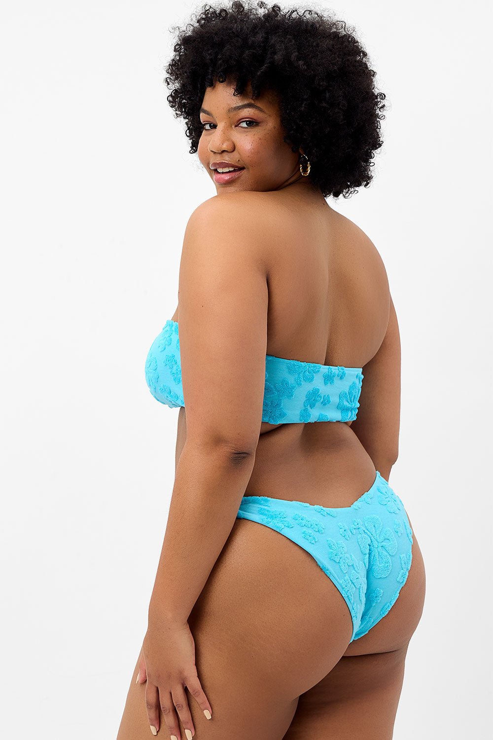 Alternative view of Enzo Terry Cheeky Bikini Bottom - Blue Isle