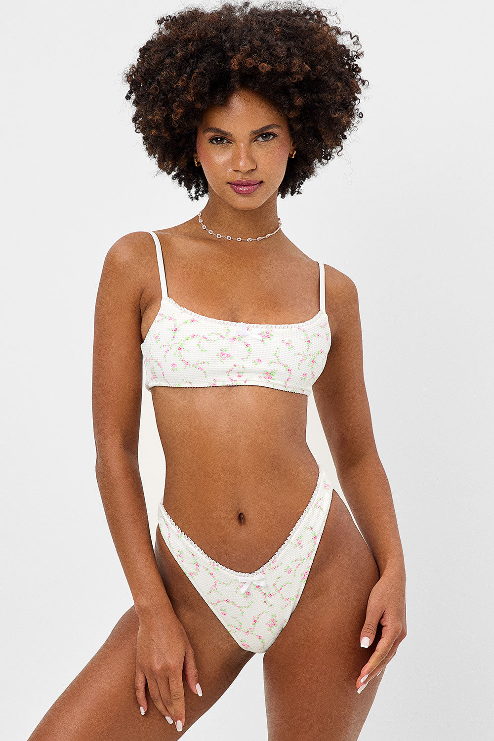 Alternative view of Enzo Waffle Cheeky Bikini Bottom - Day Lily