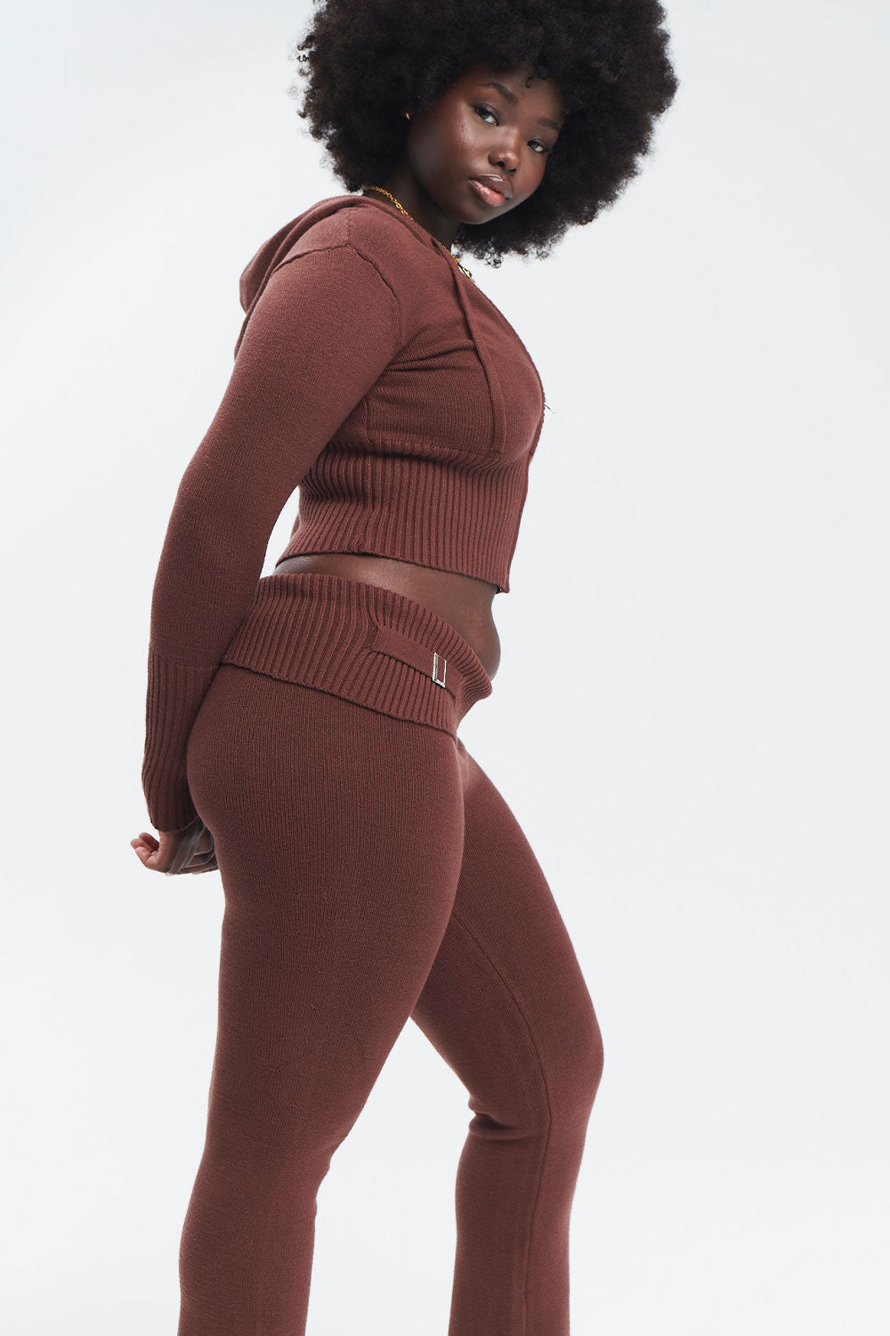 Alternative view of Fleur Cloud Knit Low Rise Pant - Chocolate