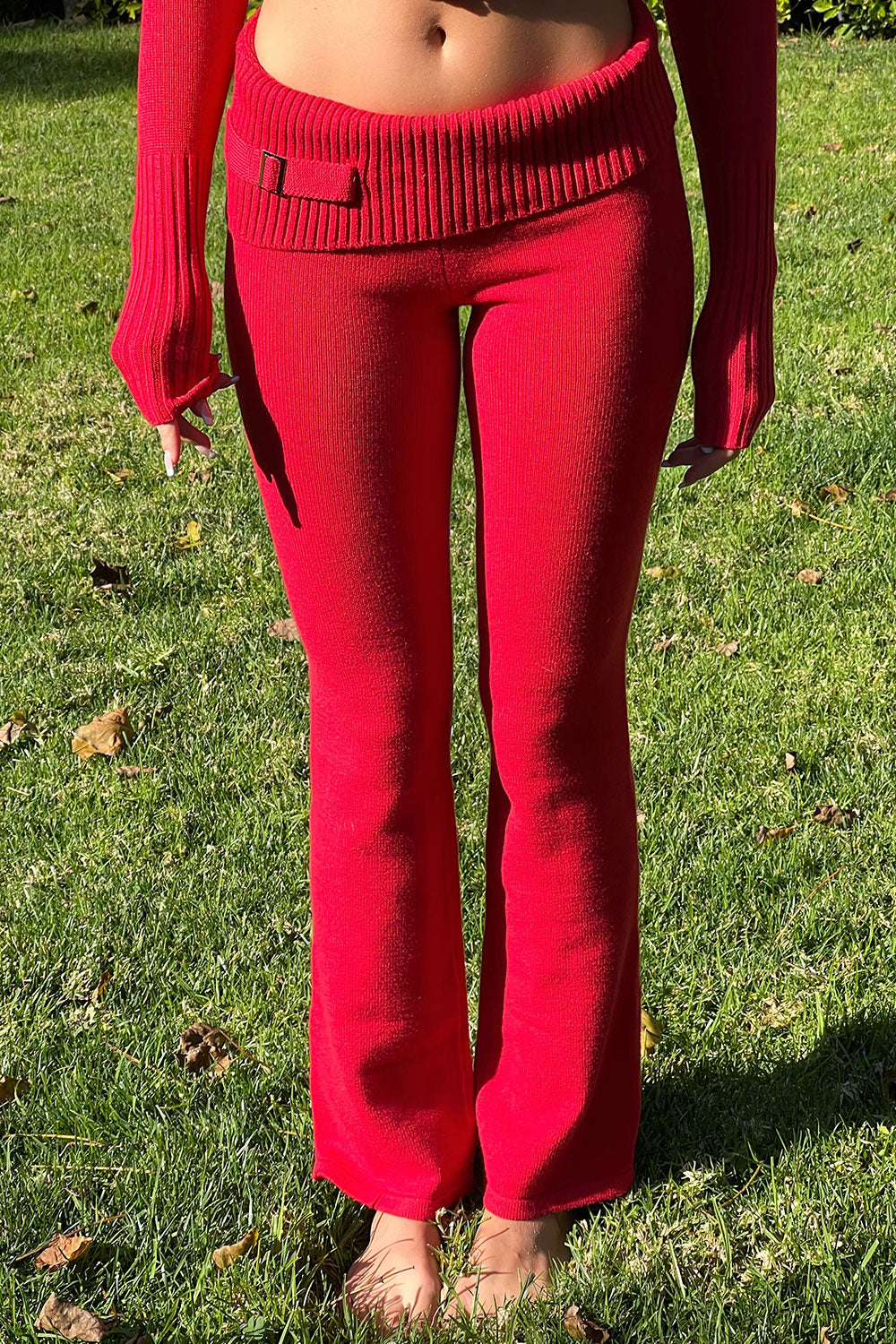 Alternative view of Fleur Cloud Knit Low Rise Pant - Love Bug Red