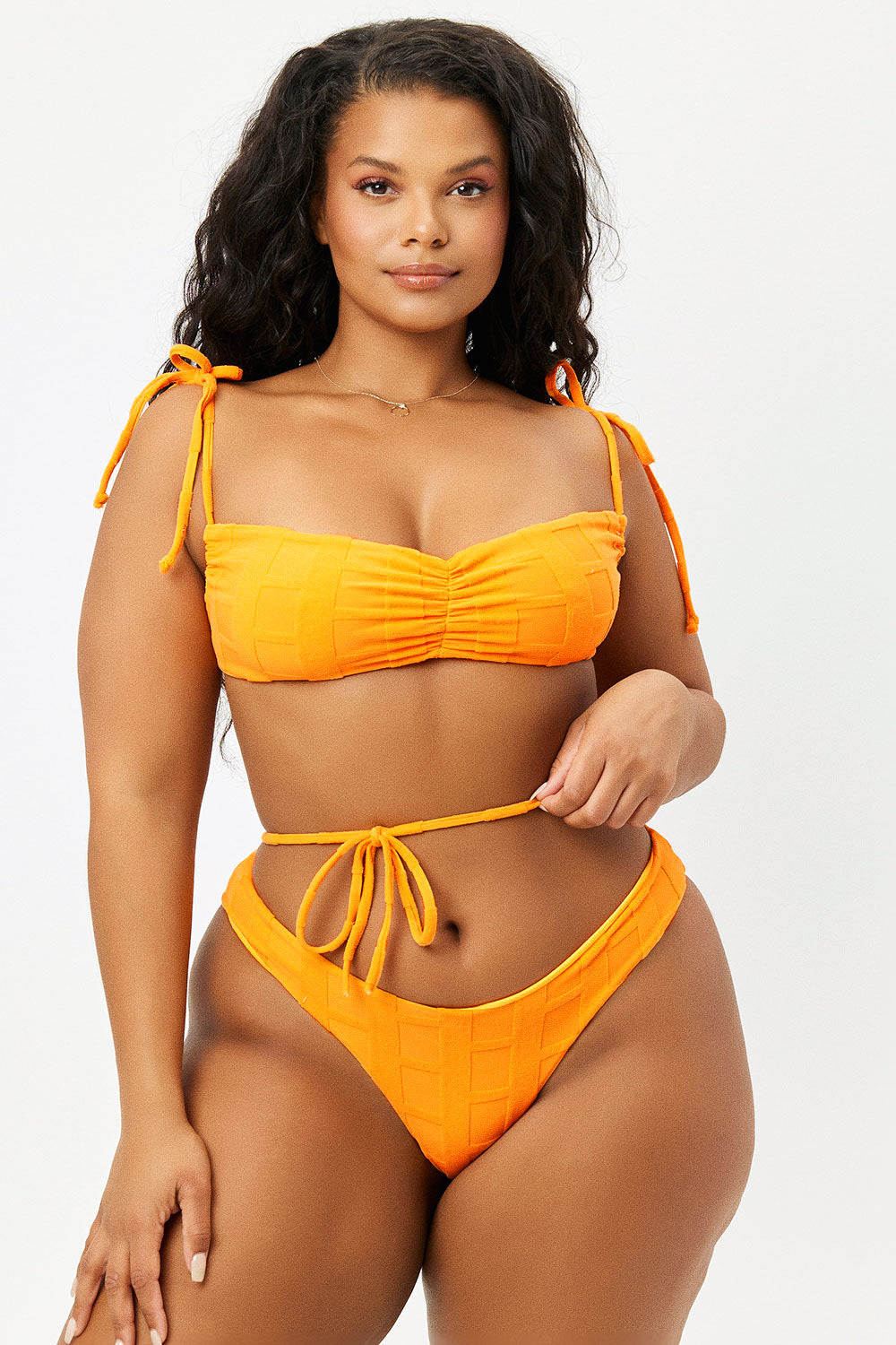 Alternative view of Foxy String Terry Bikini Top - Checkmate