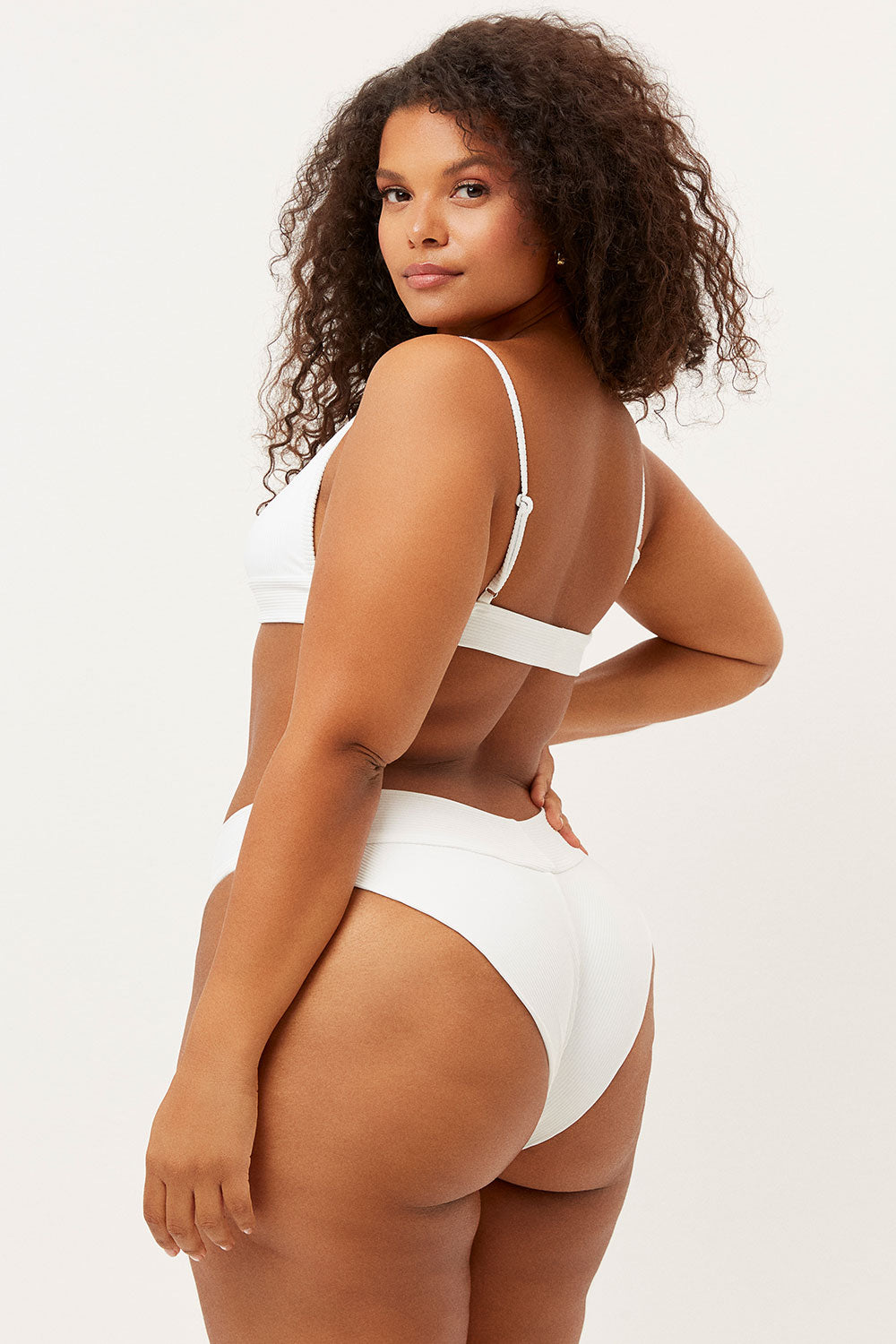 Alternative view of Gavin Ribbed Cheeky Bikini Bottom - White