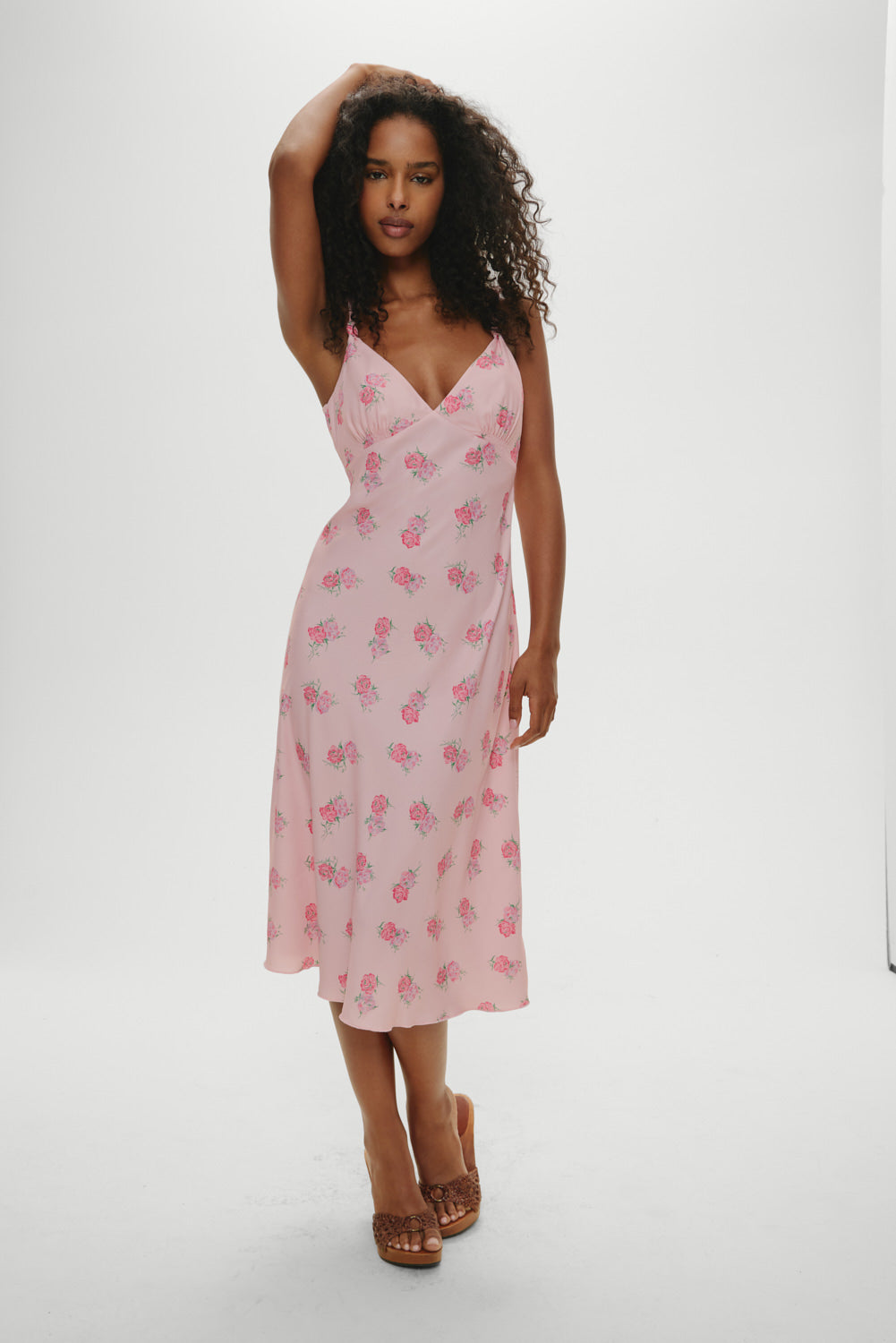 Alternative view of Gem Floral Midi Dress - Fresh Rose