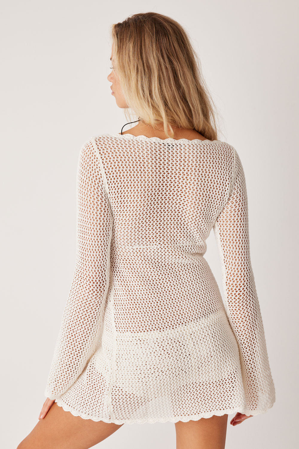 Alternative view of Genevieve Crochet Mini Short - White