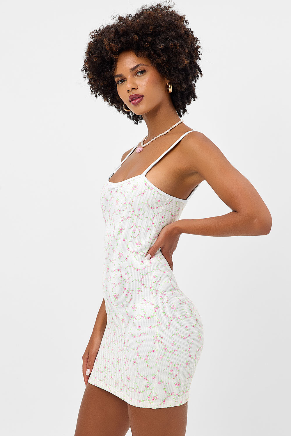 Gwen Waffle Mini Dress - Day Lily - Image 3