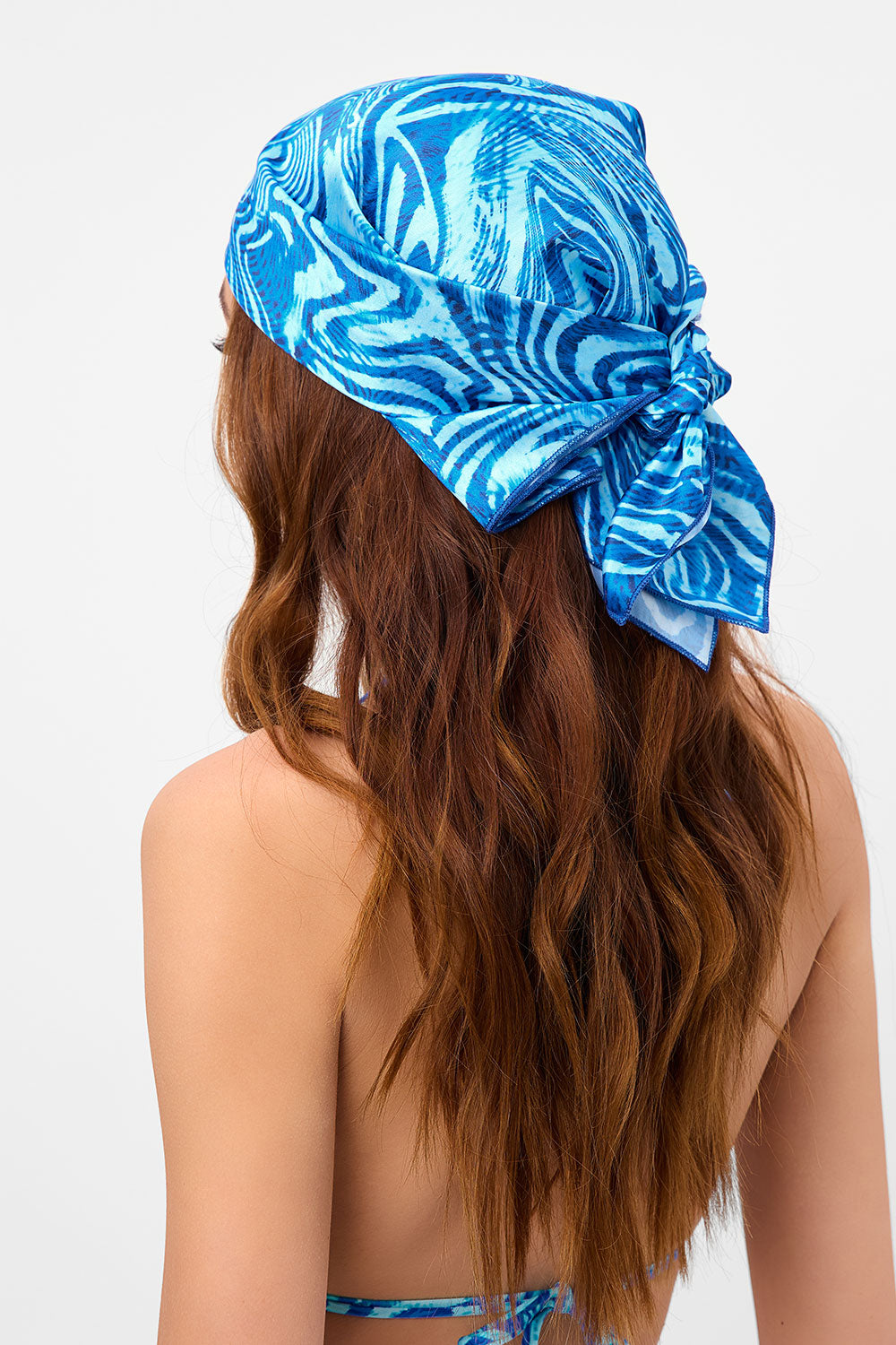 Alternative view of Heidi Satin Head Scarf - Electric