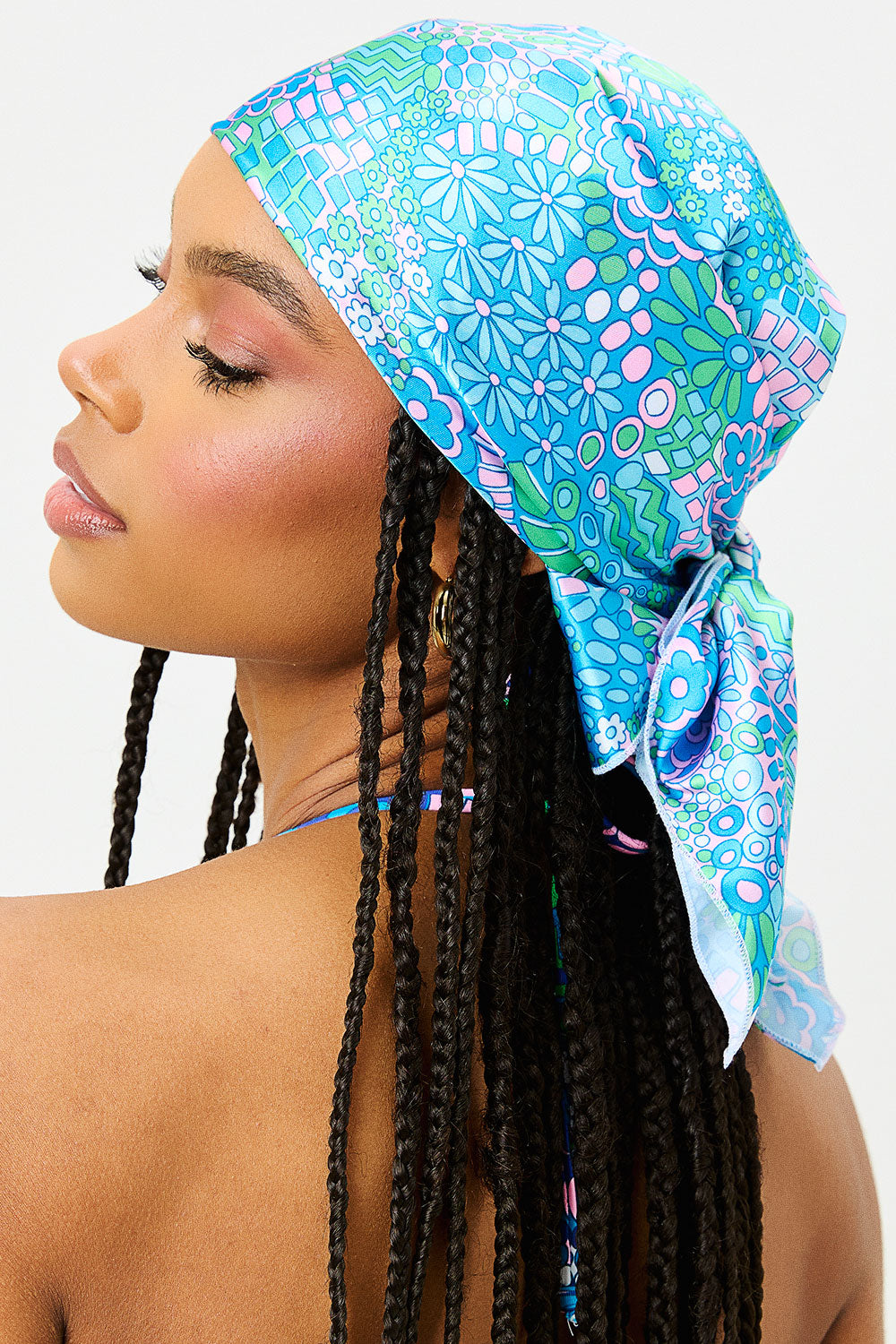 Alternative view of Heidi Satin Head Scarf - Good Vibes