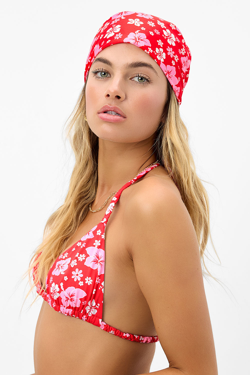 Alternative view of Heidi Satin Floral Head Scarf - Coconut Girl