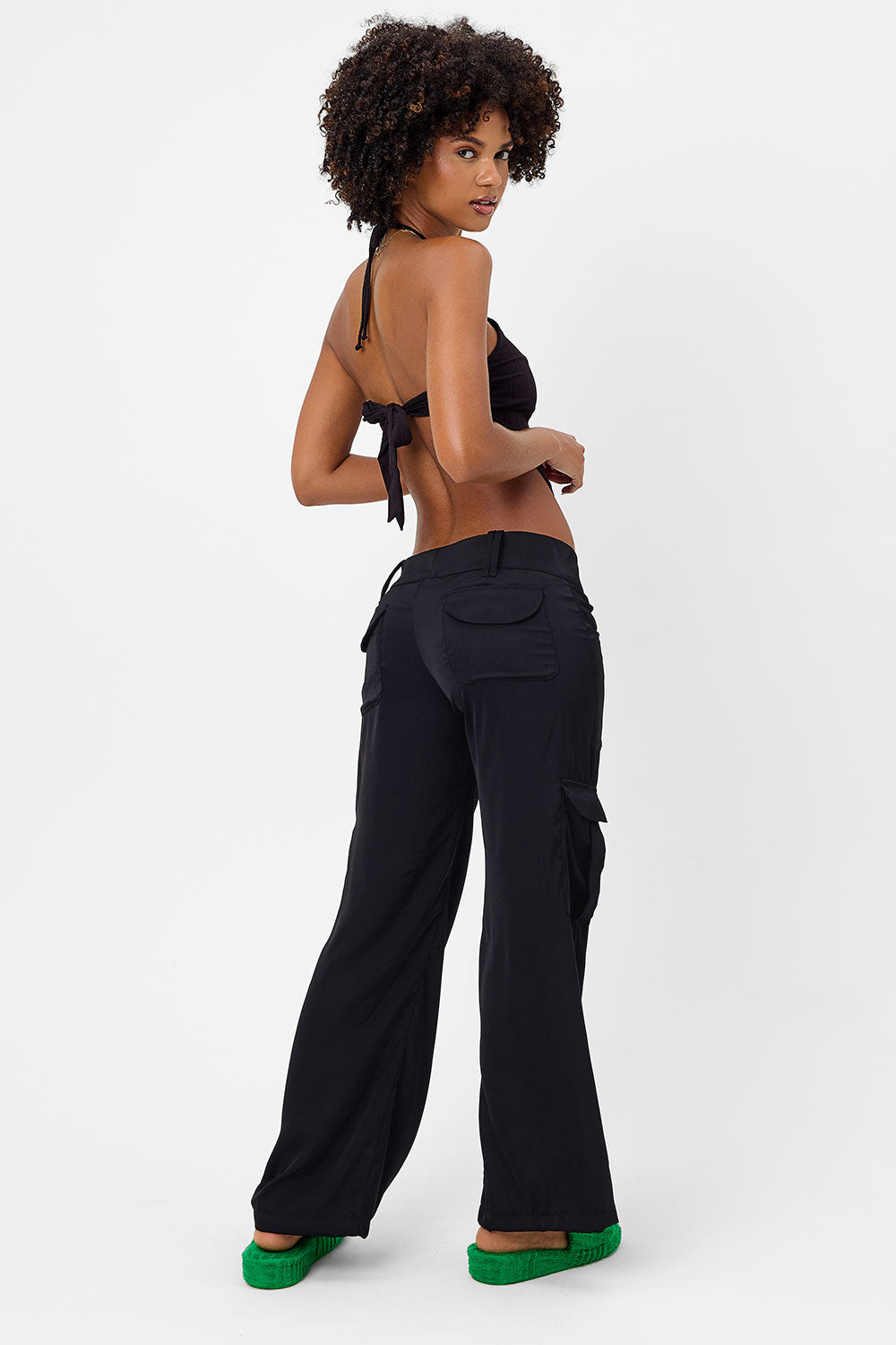Alternative view of Hennie Plissé Halter Bikini Top - Black