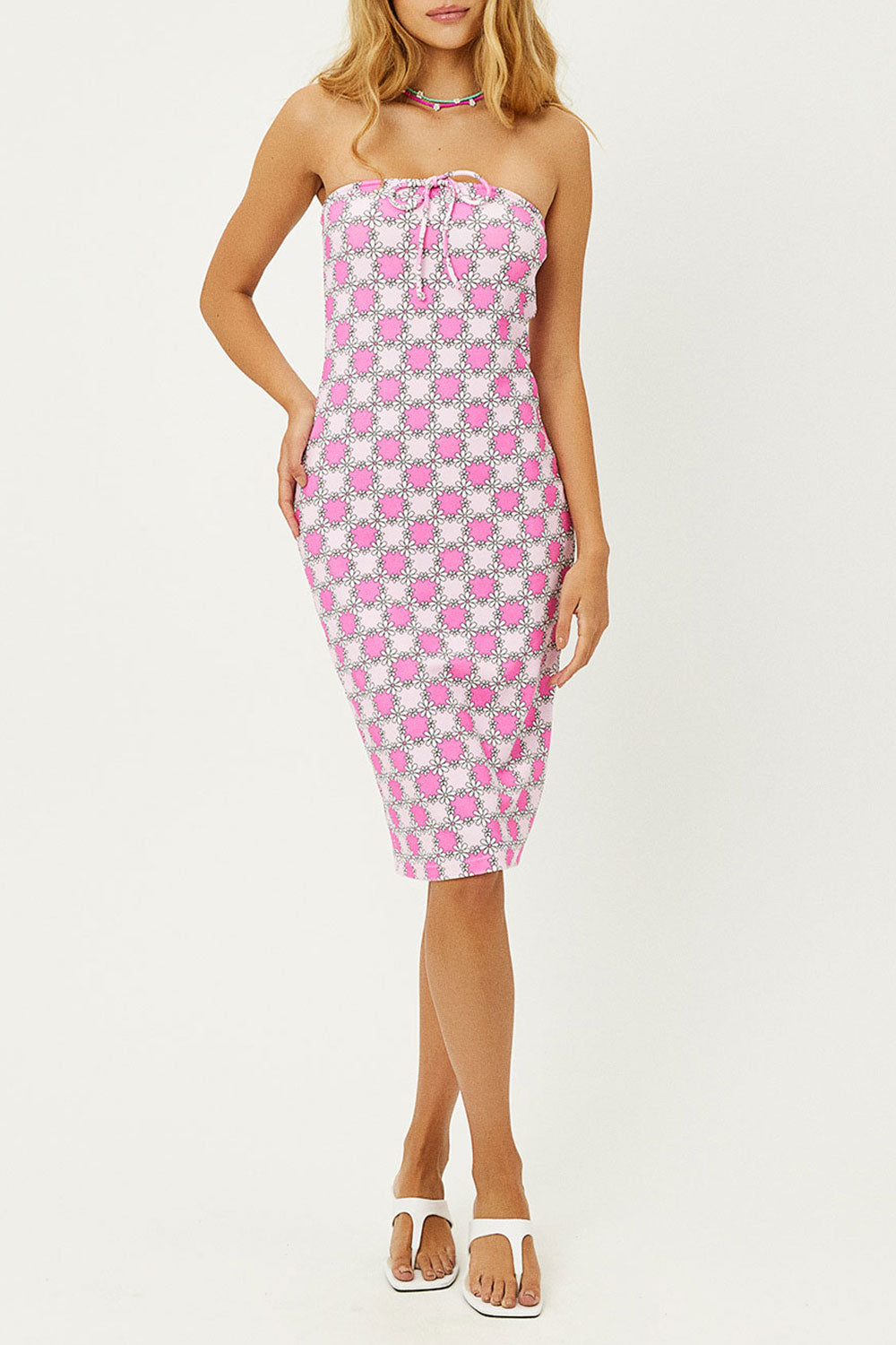 Alternative view of Hope Strapless Terry Dress - Pink Daisy