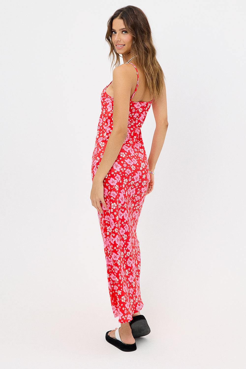 Alternative view of Isabel Satin Floral Dress - Coconut Girl
