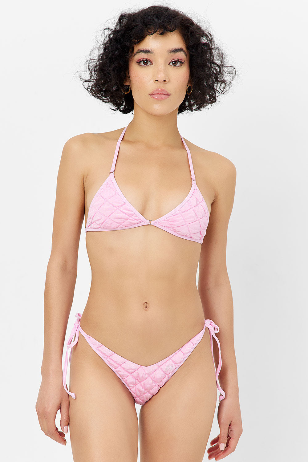 Alternative view of Ivy String Triangle Bikini Top - Baby Pink