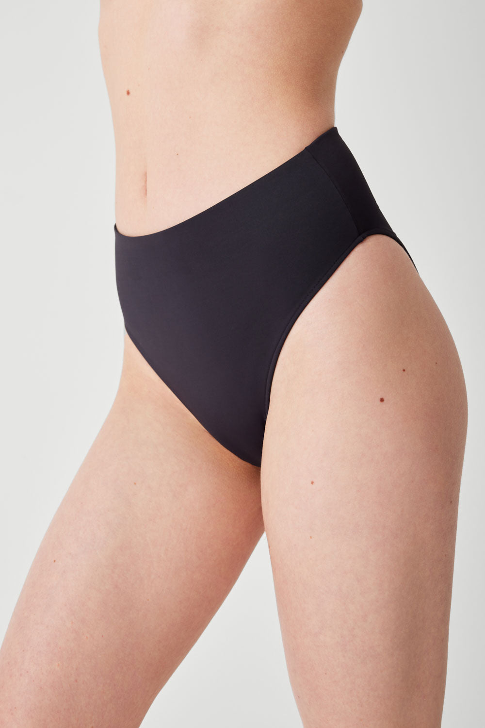 Jenna High Waist Bikini Bottom - Black - Image 3