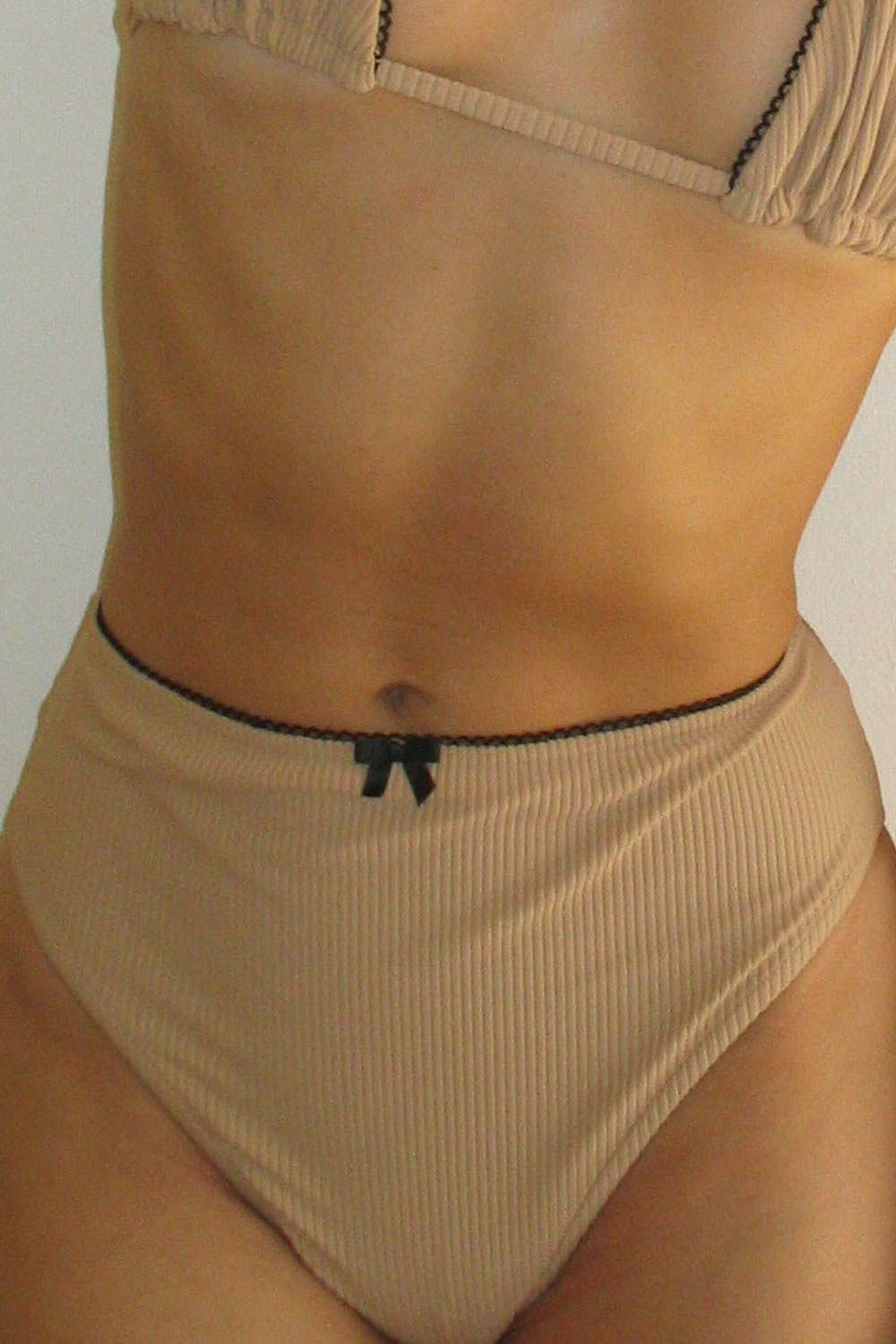 Alternative view of Jenna Ribbed High Waist Bikini Bottom - Suntanned