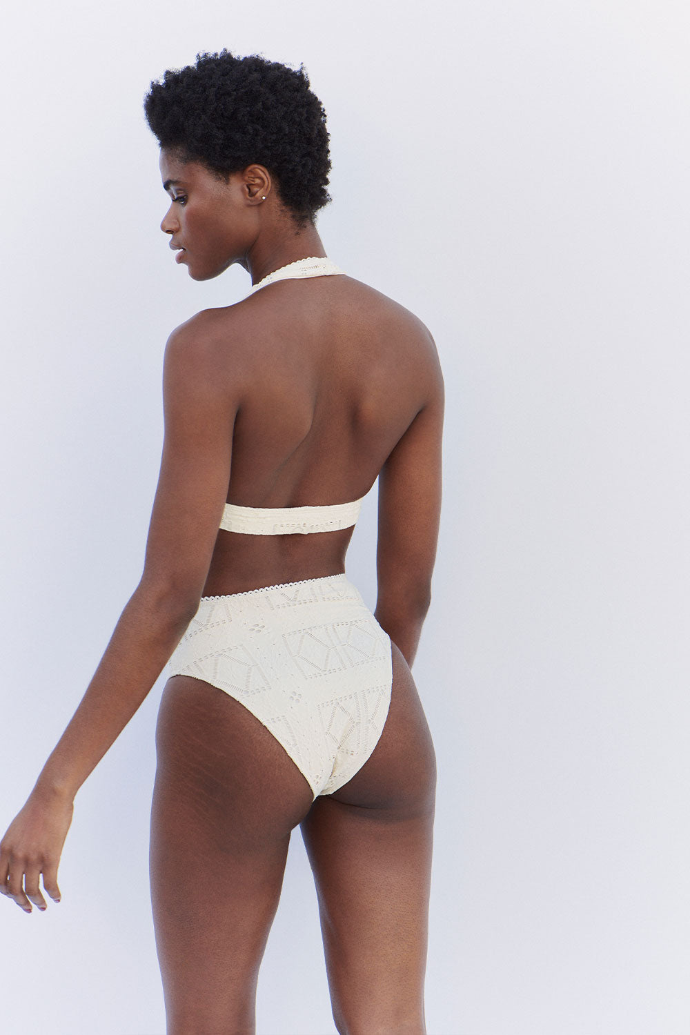 Jenna High Waist Bikini Bottom - Angel Dust - Image 4