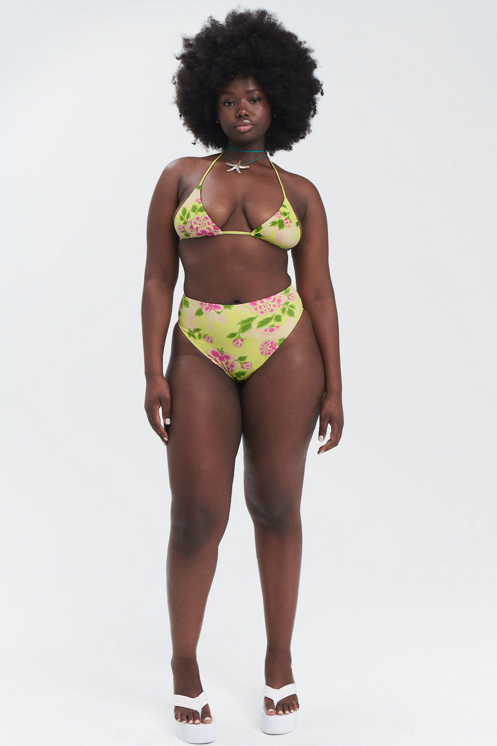 Alternative view of Jenna Floral High Waist Bikini Bottom - Mojito