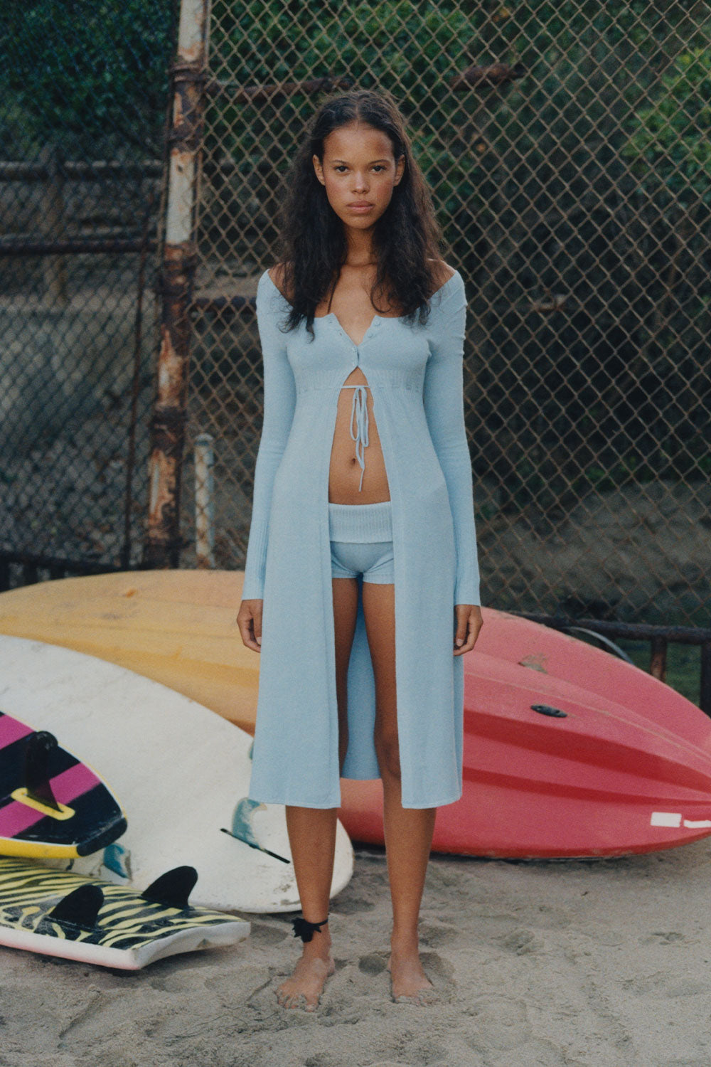 Alternative view of Jewel Lightweight Knit Midi Cardigan - Cornflower