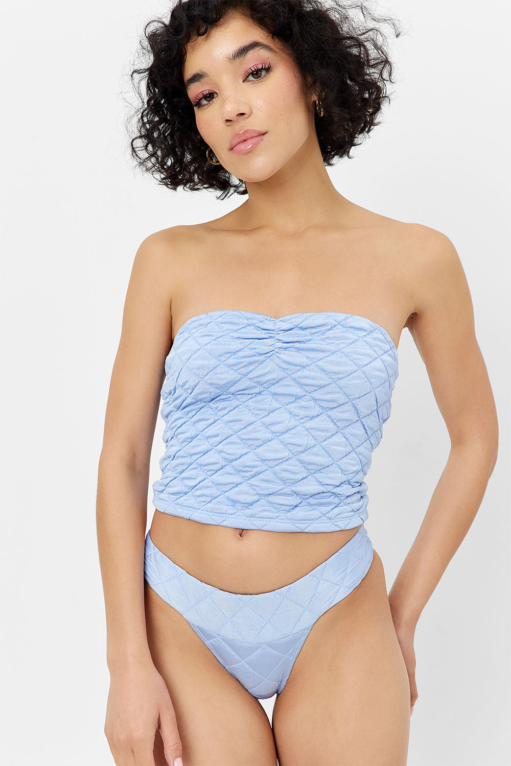 Alternative view of Lani Strapless Bikini Top - Baby Blue