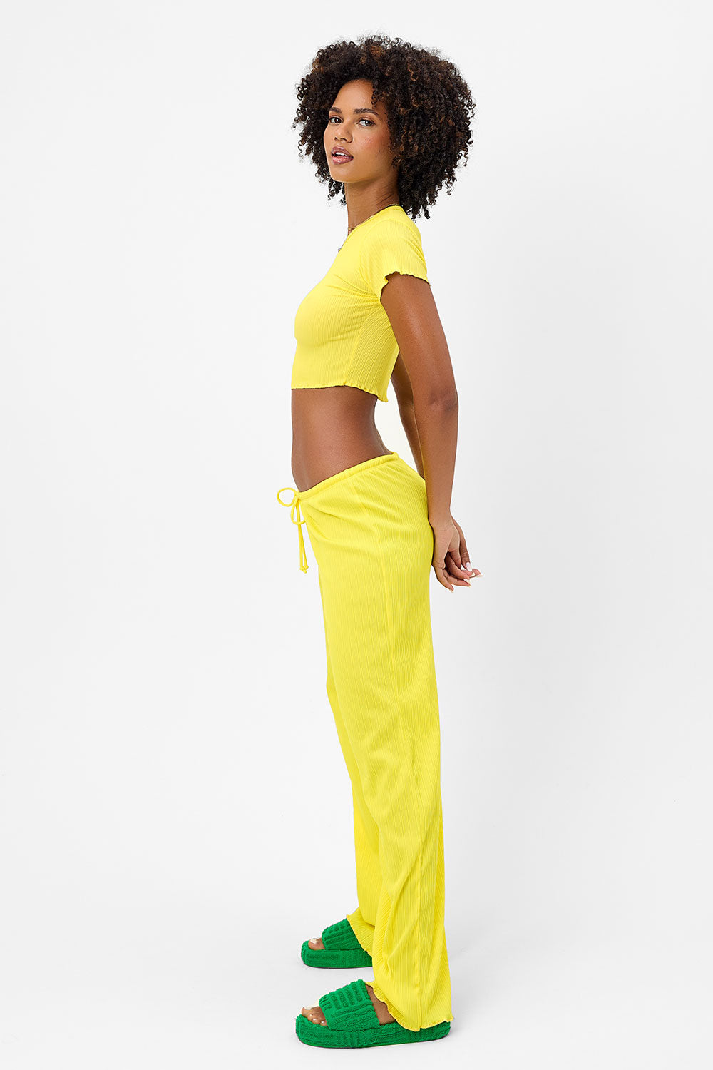 Alternative view of Lauryn Plissé Crop Top - Pina Colada