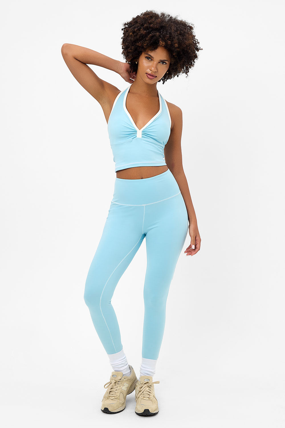 Lively Halter Sports Bra - Baby Blue - Image 5
