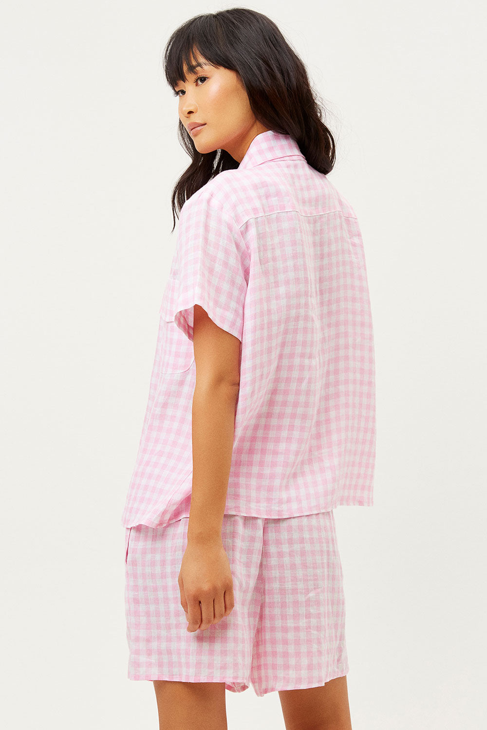 Alternative view of Lou Button Up Top - Pink Picnic