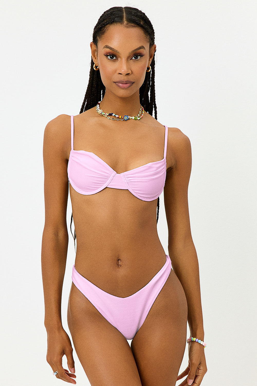 Maggie Shine Underwire Bikini Top - Azalea Pink - Image 2