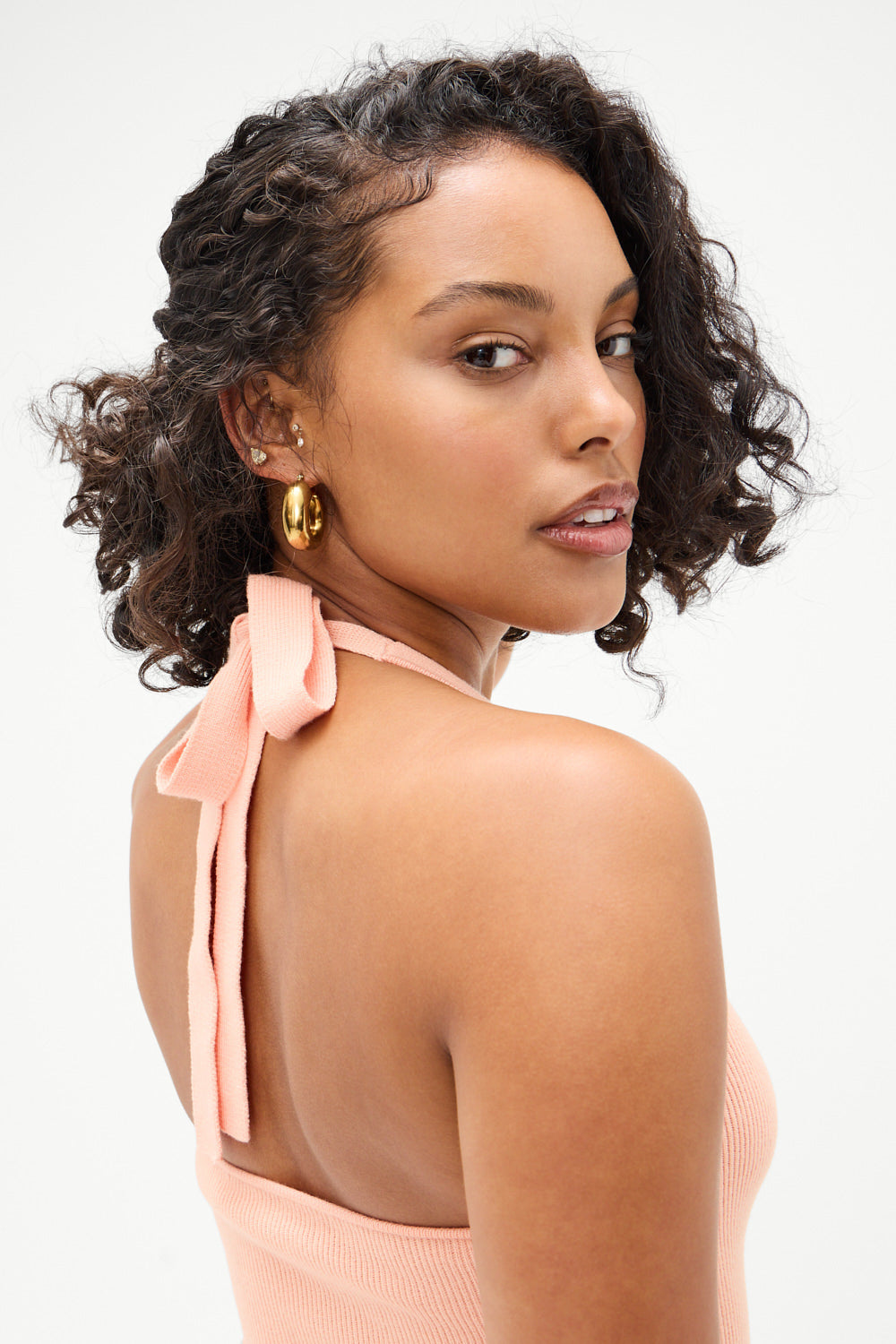Alternative view of Marialla Cloud Knit Halter Top - Sweet Tea
