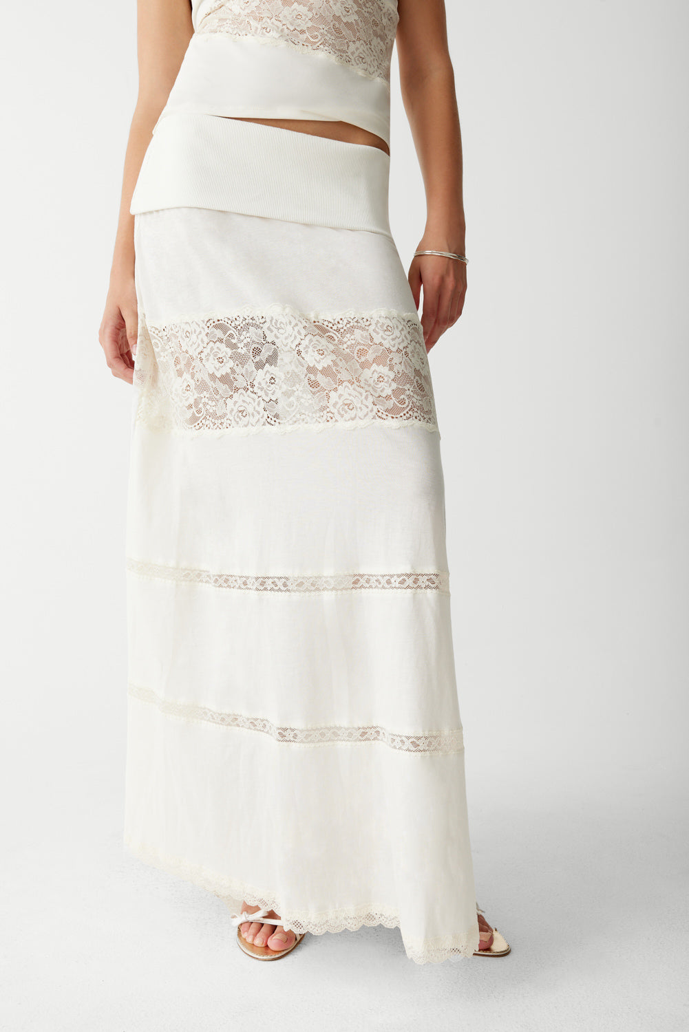Memphis Lace Maxi Skirt - Porcelain - Image 4