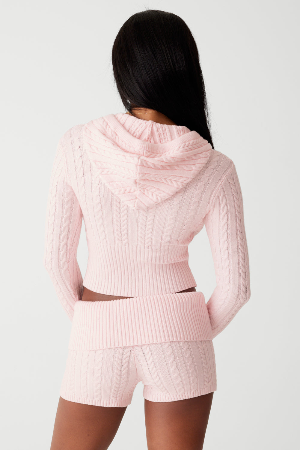 Nolan Cable Cloud Knit Mini Short - Rose Quartz - Image 6