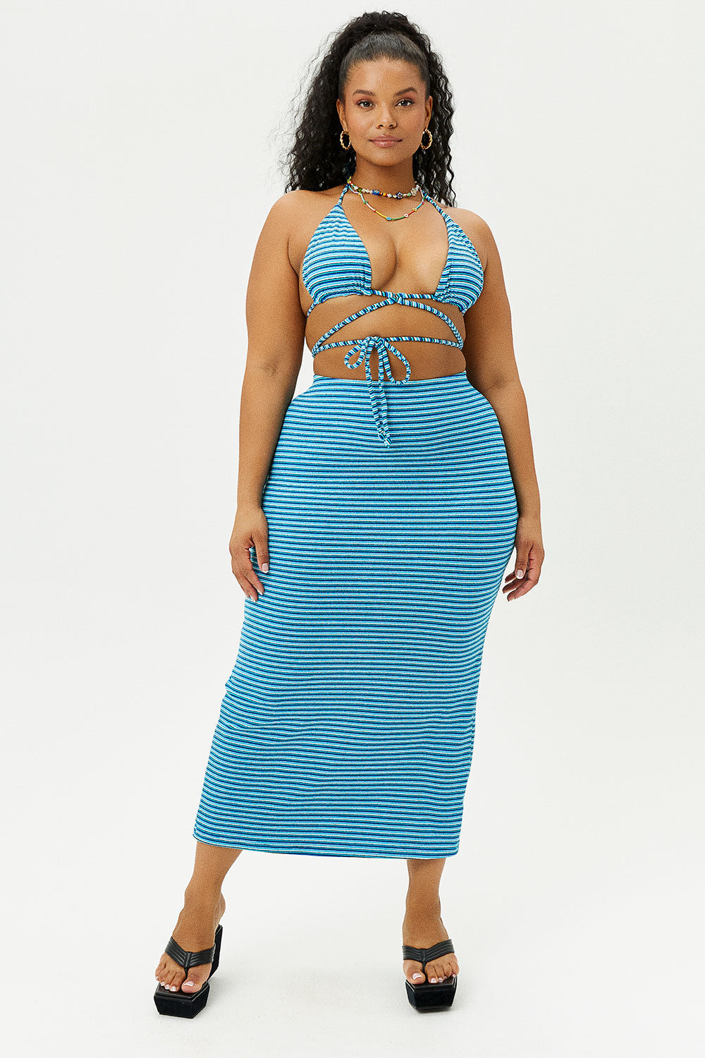 Alternative view of Opal Terry Skirt - Positano Stripe