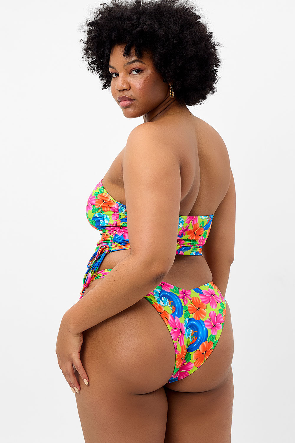 Paloma Floral Strapless Bikini Top - Neon Surfer - Image 3