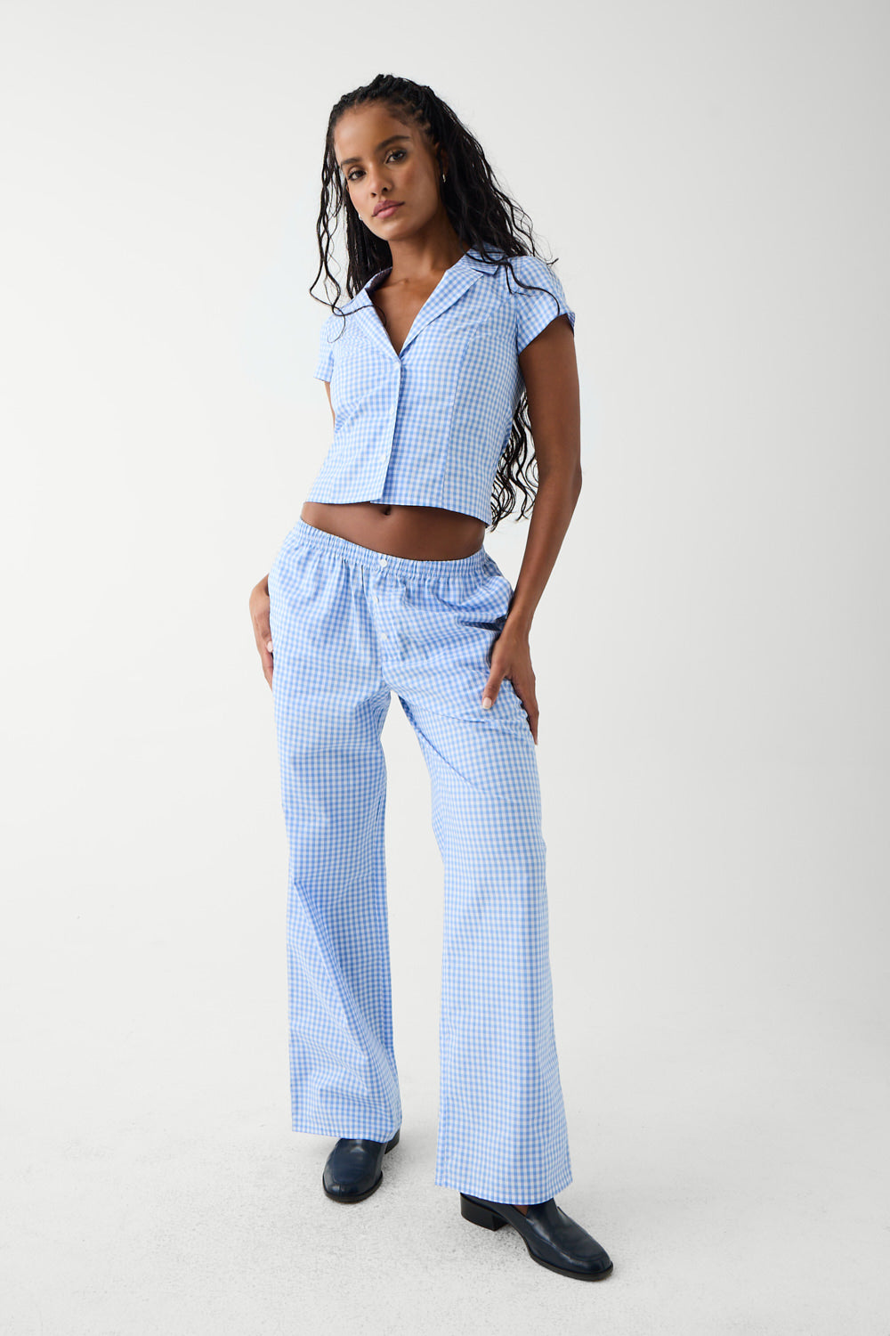 Alternative view of Raleigh Cotton Button Up Shirt - Cloud Gingham